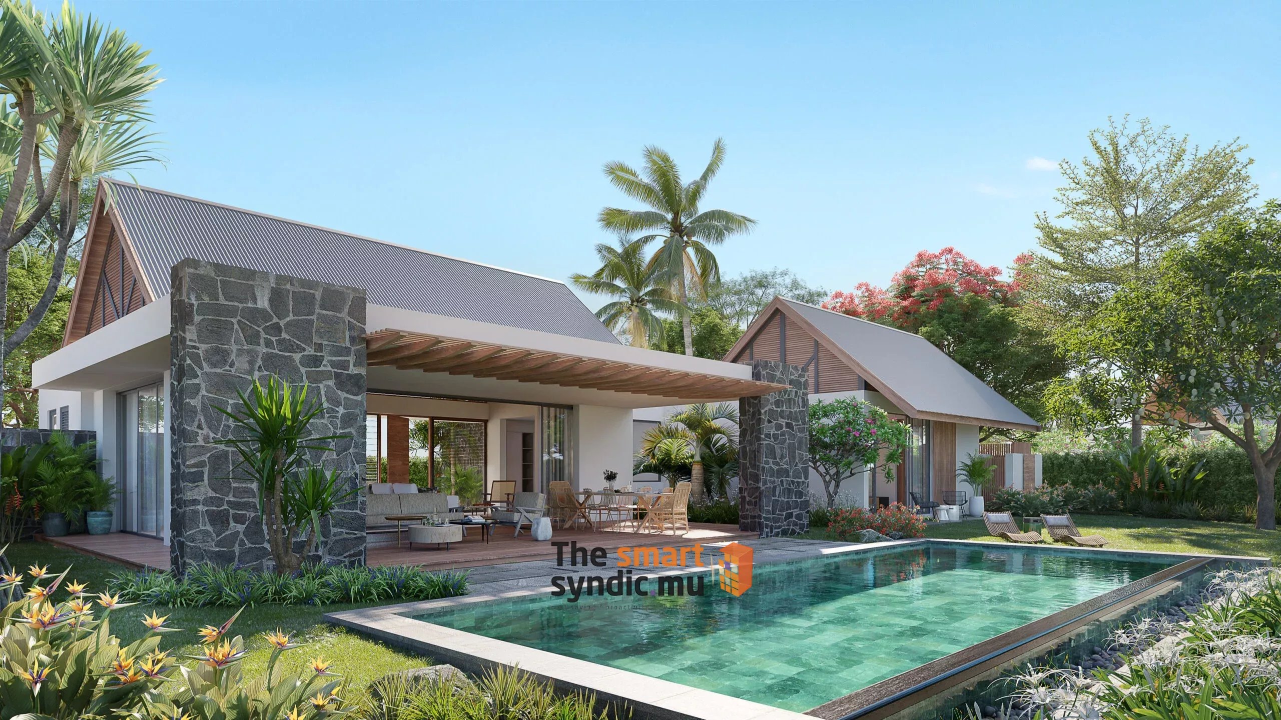 A 3-bedroom villa where you live just as well outdoors as indoors.
